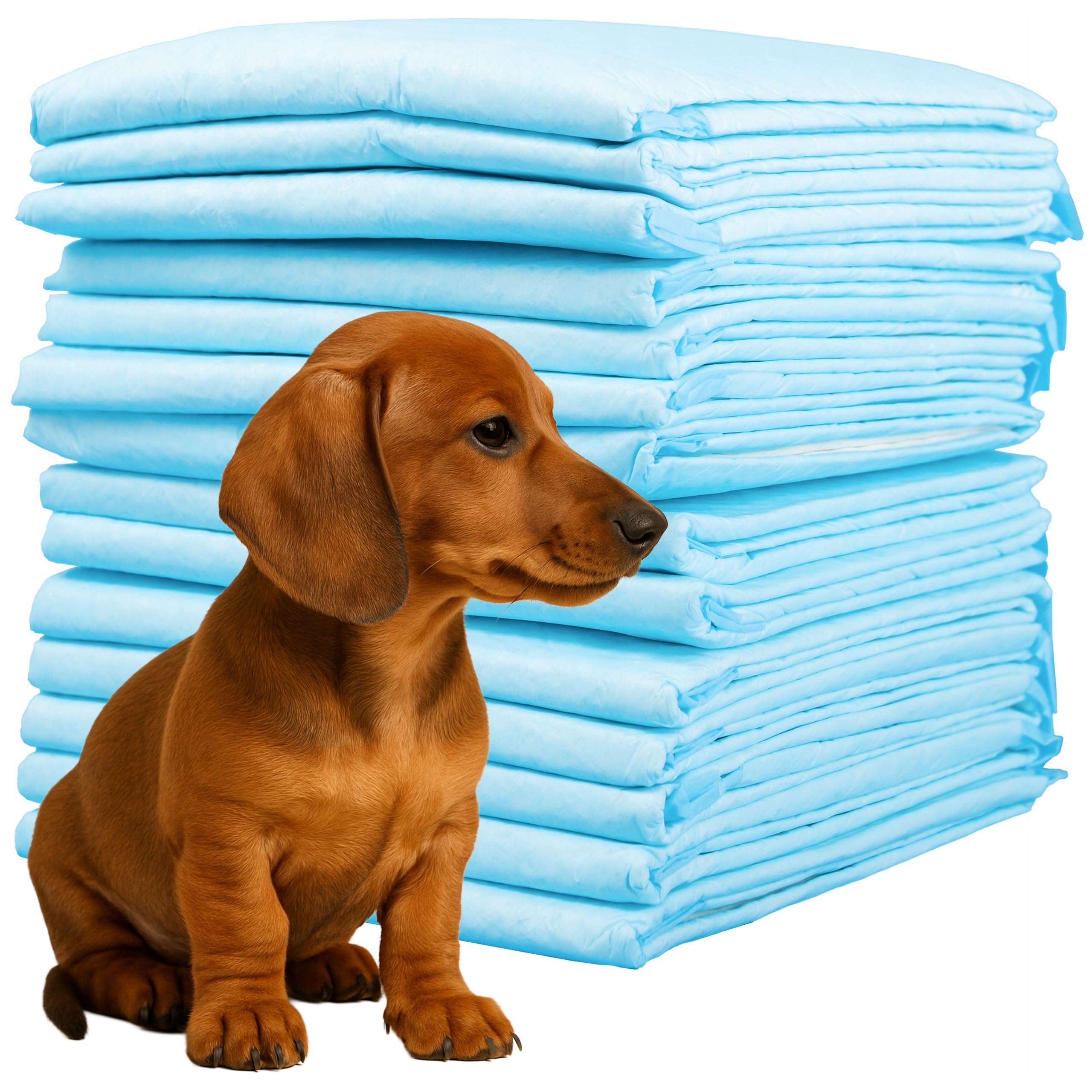 KRUMAD Trainingspads für Hunde, 50 Stück, 6-Schichten, PIPI Matten für Hunde, Trainingsmatte für Welpen, Inkontinenzunterlagen, Wasserdicht, Hunde Zubehör, 60 x 90 cm | Weiß-Blau, 60x90cm, 50 Stück, 6-Schichten, Inkontinenzunterlagen, Wasserdicht, Hunde Z