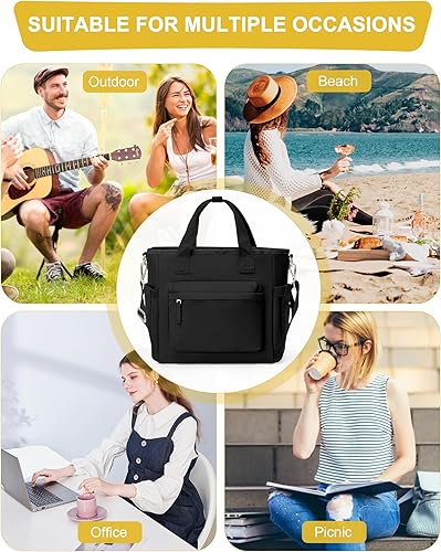 Miniatura 6 de UPPACK Bolsa de almuerzo aislada para mujer, bolsa de almuerzo grande con correa para el hombro, lonchera para adultos, bolsas de almuerzo frescas