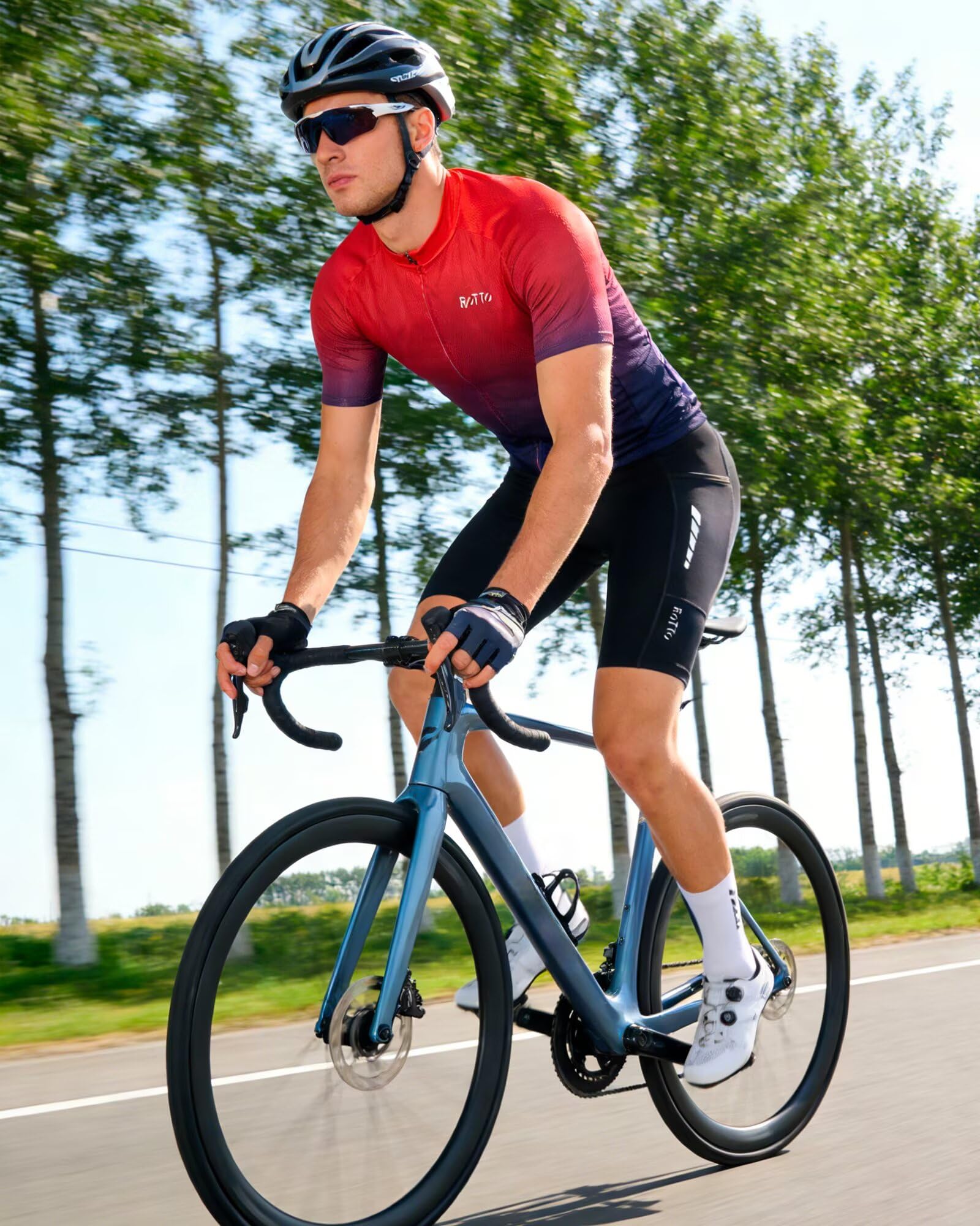 ROTTO Cuissard Cycliste Homme Rembourrage Gel Pantalon Cyclisme Respirant Poches Vélo Course VTT BMX