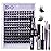 B&Q Lash Clusters Kit Wispy Fluffy - Feath5D 03 Eyelash Clusters Kit with Glue & Tools, Feathered Lightweight Lash Kit, 8-18mm C Curl Waterproof False Lashes