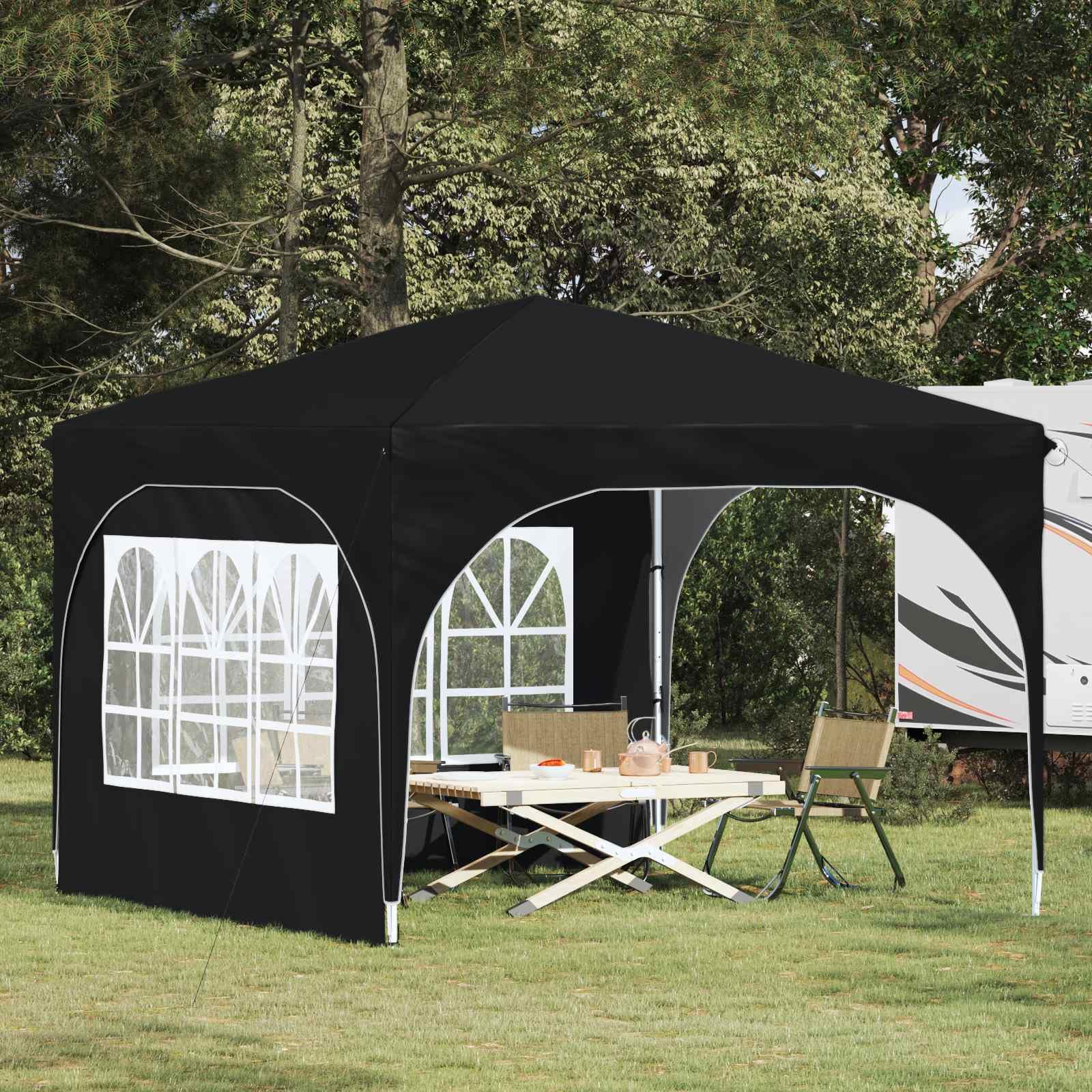 Składany namiot typu Pop-up 290 x 290 x 245 cm antracyt Oxford 210D z torbą