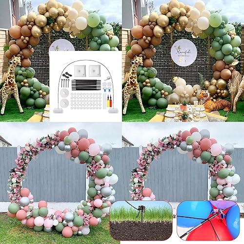 Miniatura 4 de ElevateX Kit de soporte de arco de globos de mesa con base rellena de agua para bodas, despedidas de soltero, baby shower, graduación, cumpleaños,