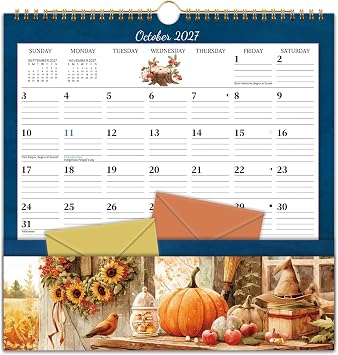2027 Calendar - 2027 Wall Calendar with Pocket, 12 x 12