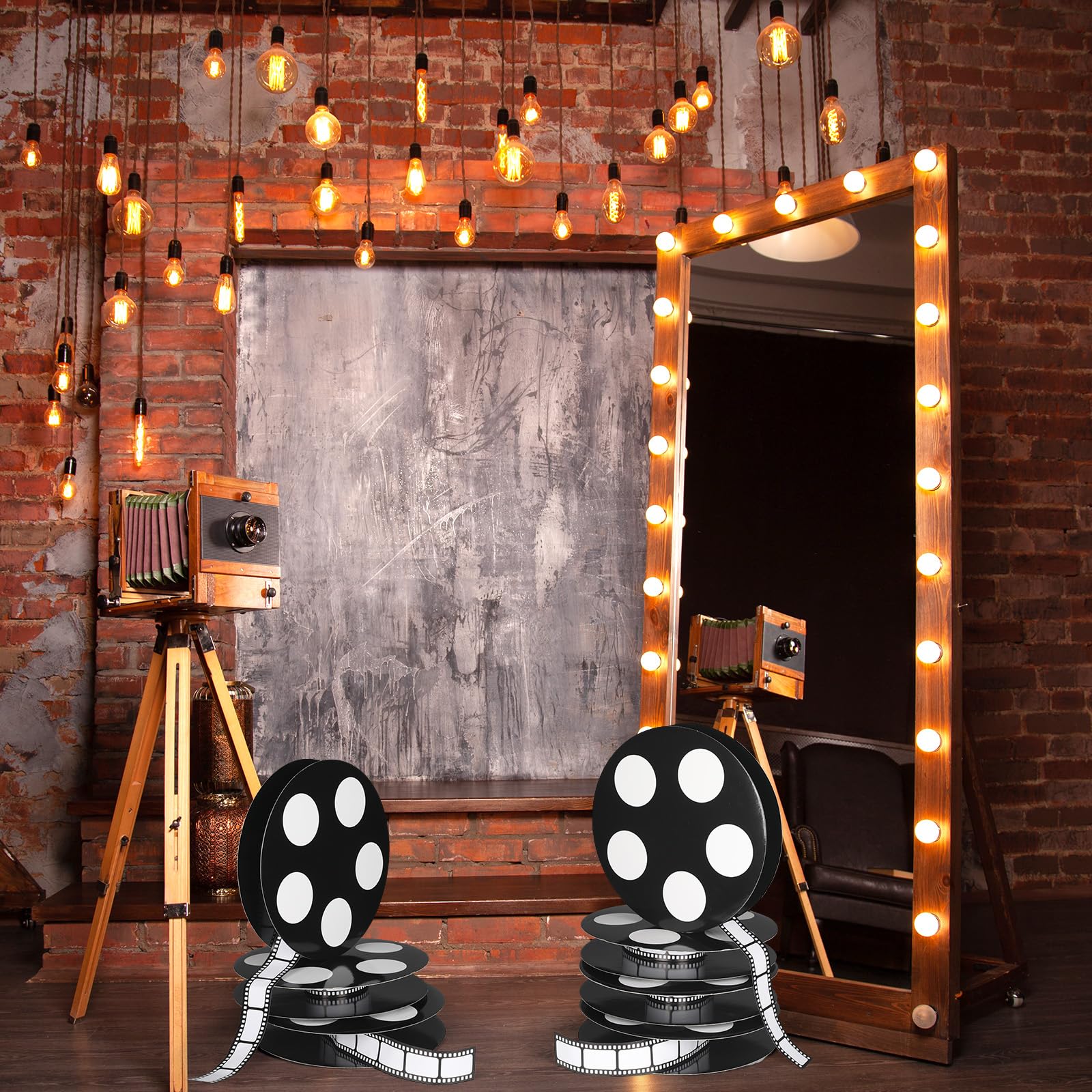 Honoson 4 bobine cinematografiche centrotavola puntelli per film decorazioni per feste a tema film decorazione per feste cinematografiche per feste notturne