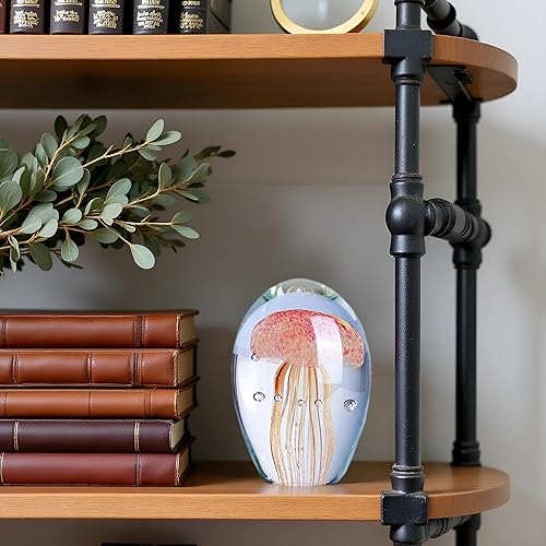 Miniatura 2 de QFkris Figuras de medusas de vidrio soplado de 4.5 pulgadas, coleccionables, arte de cristal hecho a mano, pisapapeles para mujer