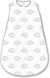 SwaddleDesigns Microfleece Sleeping Sack with 2-Way Zipper, Hedgehog, Medium, 6-12 Months, Black