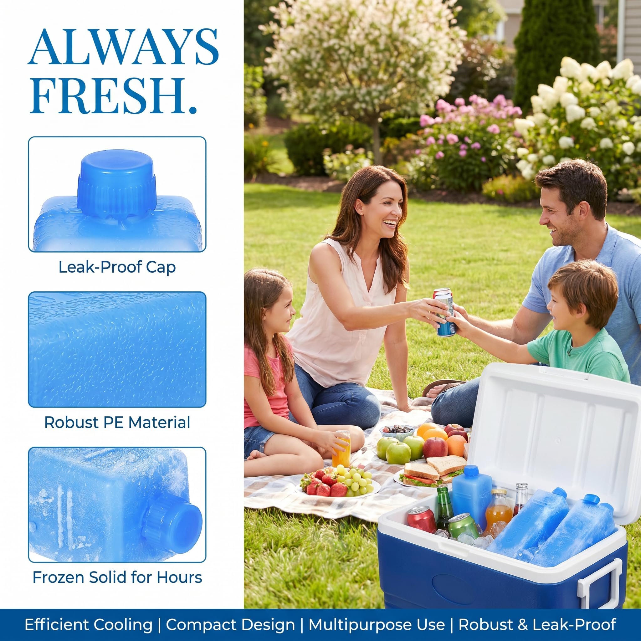 DOITOOL 4 confezioni di ghiaccio per condizionatore d'aria portatile, riutilizzabile, per refrigeratori, portapranzo, ventilatori, refrigeratori, spedizione
