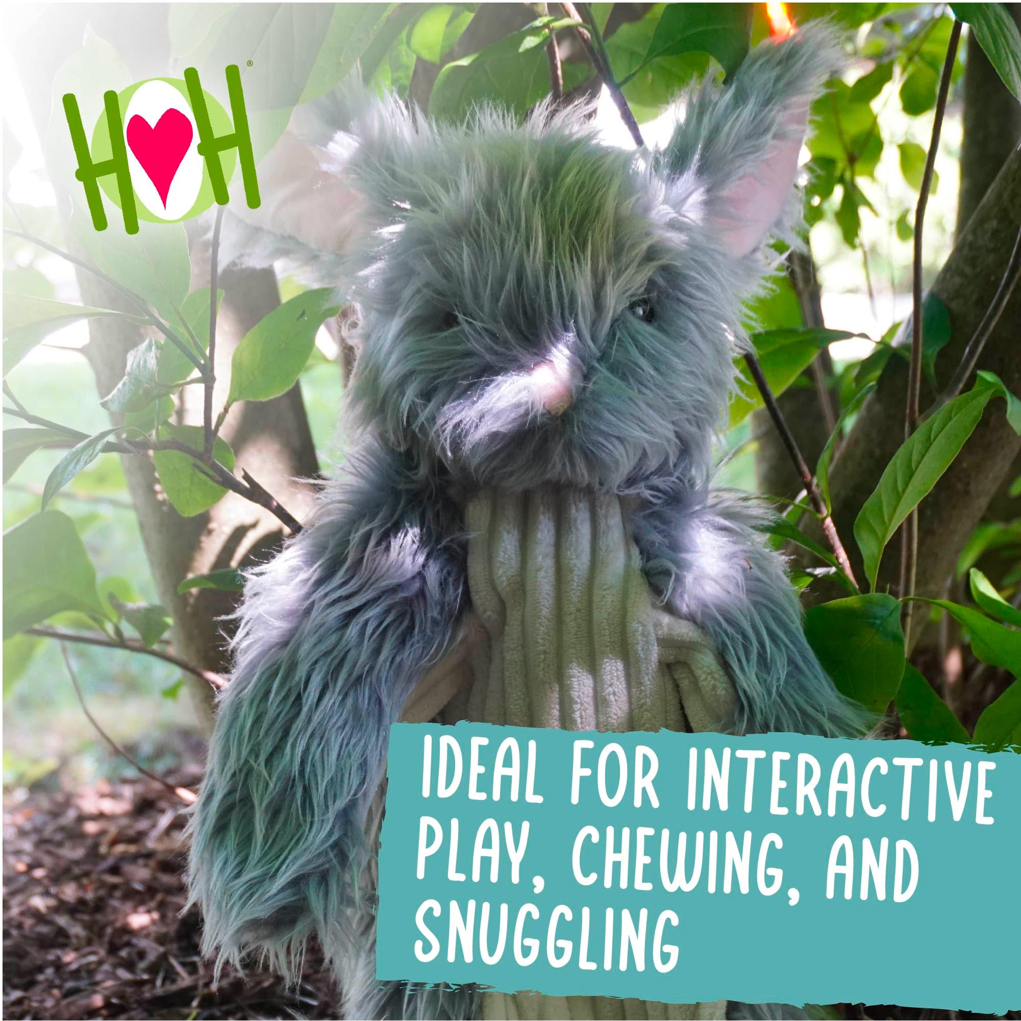 HuggleHounds X-Brace – Jouet interactif en peluche pour les garder occupés, jouet couineur et froissé pour chiens de petite, moyenne et grande taille, corde nouée interne durable, rembourrage minimal