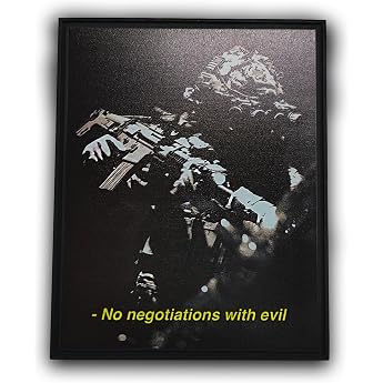 Brothers in Arms &ndash; Patch &bdquo;No Negotiations&ldquo; &ndash; hochwertiger Druck mit Klettr&uuml;ckseite &ndash; 10cm x 8,5cm - Bundeswehr- &amp; Milit&auml;r Des