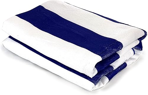 allgala Toalla de playa de microfibra con diseño de rayas Cabana de gran tamaño, 40 x 70 pulgadas, color azul rey (paquete de 1) - BT81206