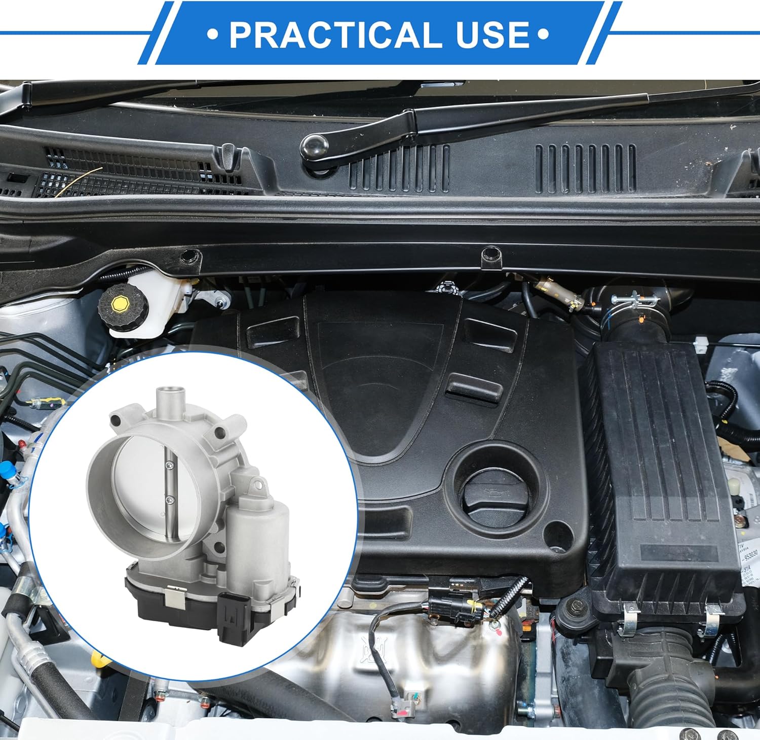 Throttle Body Assembly Compatible for Chrysler 300 for Ram 1500 5.7l 2013-2020, 82mm Aluminum Alloy Silver Tone Engine Throttle Body Actuator