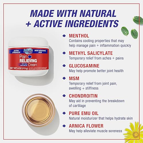 Miniatura 10 de Blue Goo Crema para aliviar el dolor, para dolor de espaldacuello, dolor muscular relacionado con deportes, esguinces, distensiones, máxima fuerza,