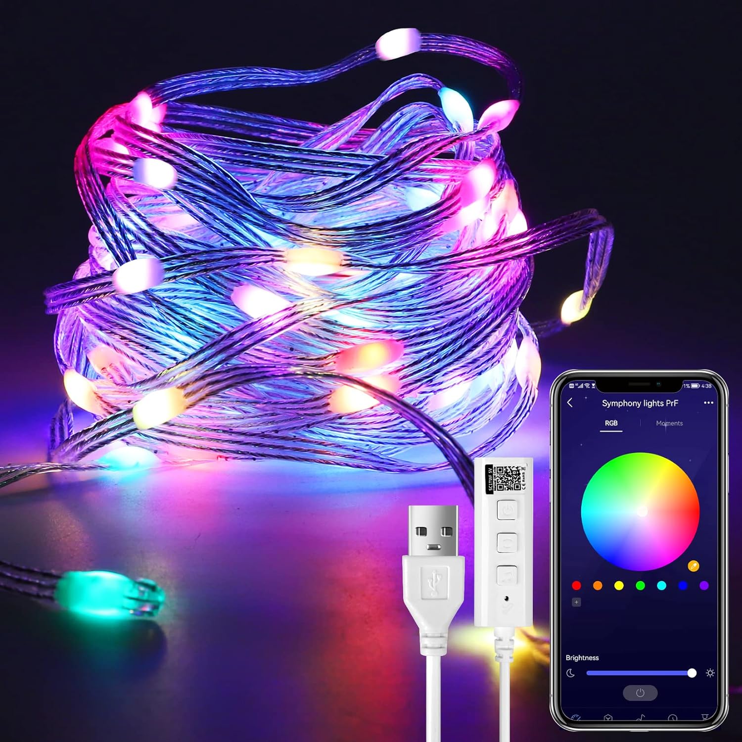 33ft USB Fairy Lights APP Smart Fairy String Lights