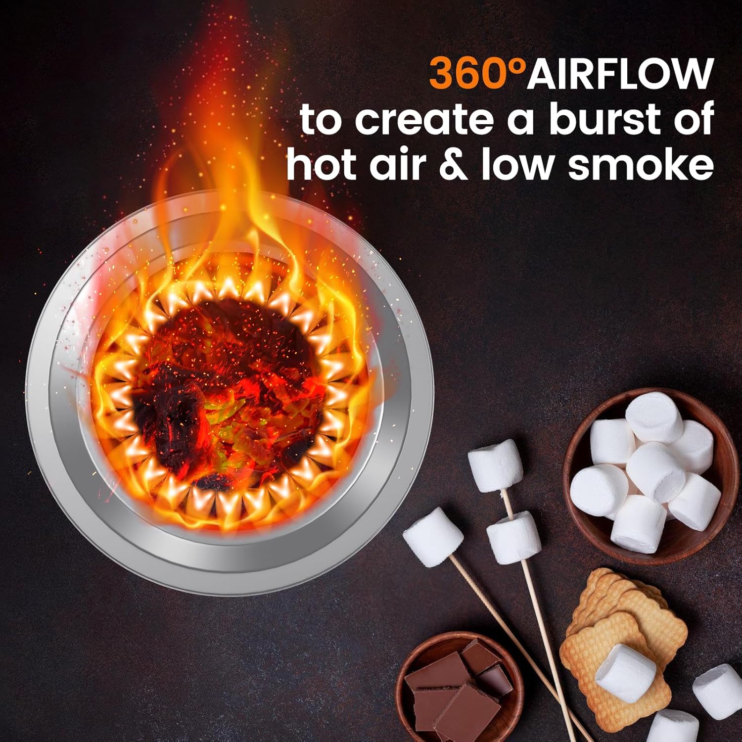 Tabletop Fire Pit,Portable Mini Table Top Firepit for Patio and Outdoor Camping,Removable Ashtray,Fuelled by Pellets Or Wood,Stainless Steel,with Travel Bag, 7"X7"X8.86,Silver