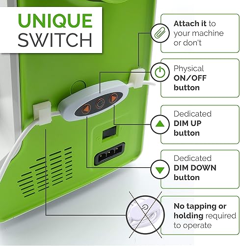 Miniatura 3 de Madam Sew Tira de luz LED para máquina de coser, luces de costura LED flexibles con atenuador, parte trasera adhesiva y clips, tira de luz súper