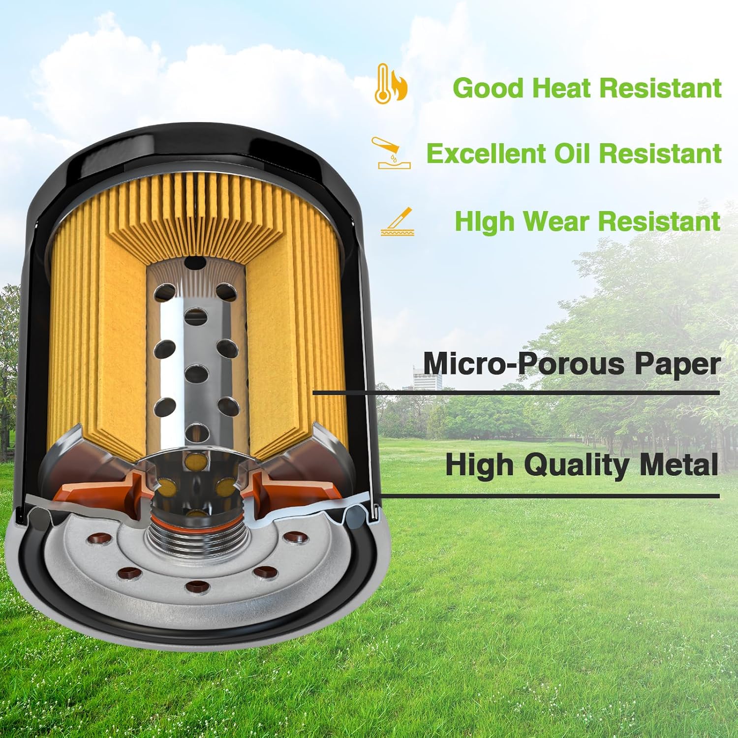 2pcs Oil Filters Transmission Filters and Hydraulic Filters Compatible with Hydro-Gear 52114,Ariens 21545100,BadBoy063-1050-00,BushHog50052929,Exmark109-3321,Ferris5101026X1,Hustler 600976 and more