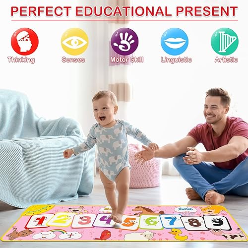 Miniatura 4 de Aywewii Juguetes para niños pequeños, tapete musical antideslizante para el suelo, tapete de baile para niños pequeños, juguetes musicales con