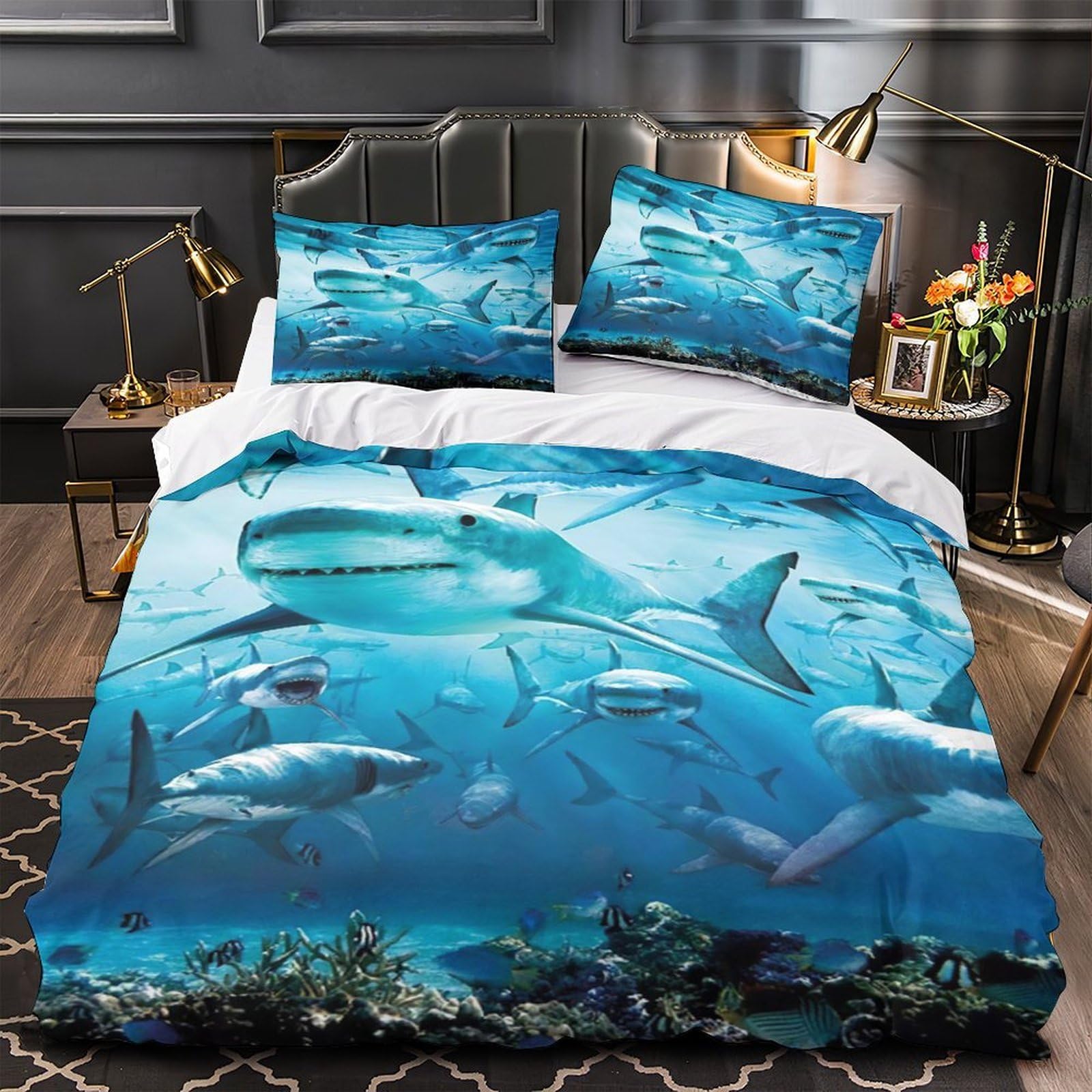 Housse de couette phoque ultra douce et résistante avec fermeture éclair pratique King Size