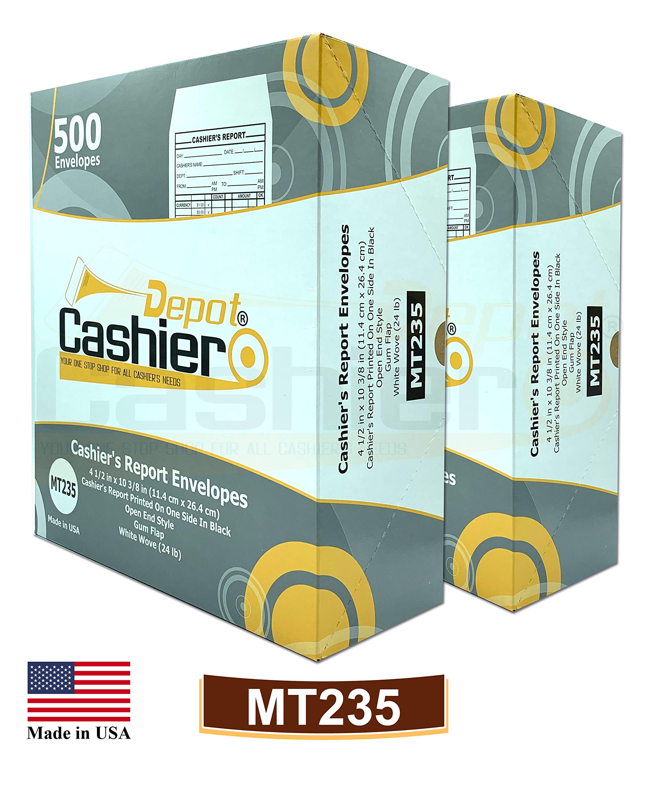 Cashier Depot CR680 Cashier's Bank Report Envelopes, 4 1/2" X 10 3/8
