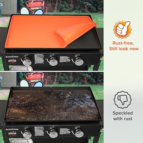 Miniatura 2 de Alfombrilla de 36 pulgadas para Blackstone, cubierta de plancha de silicona 100% de grado alimenticio con 2 esponjas para lavavajillas