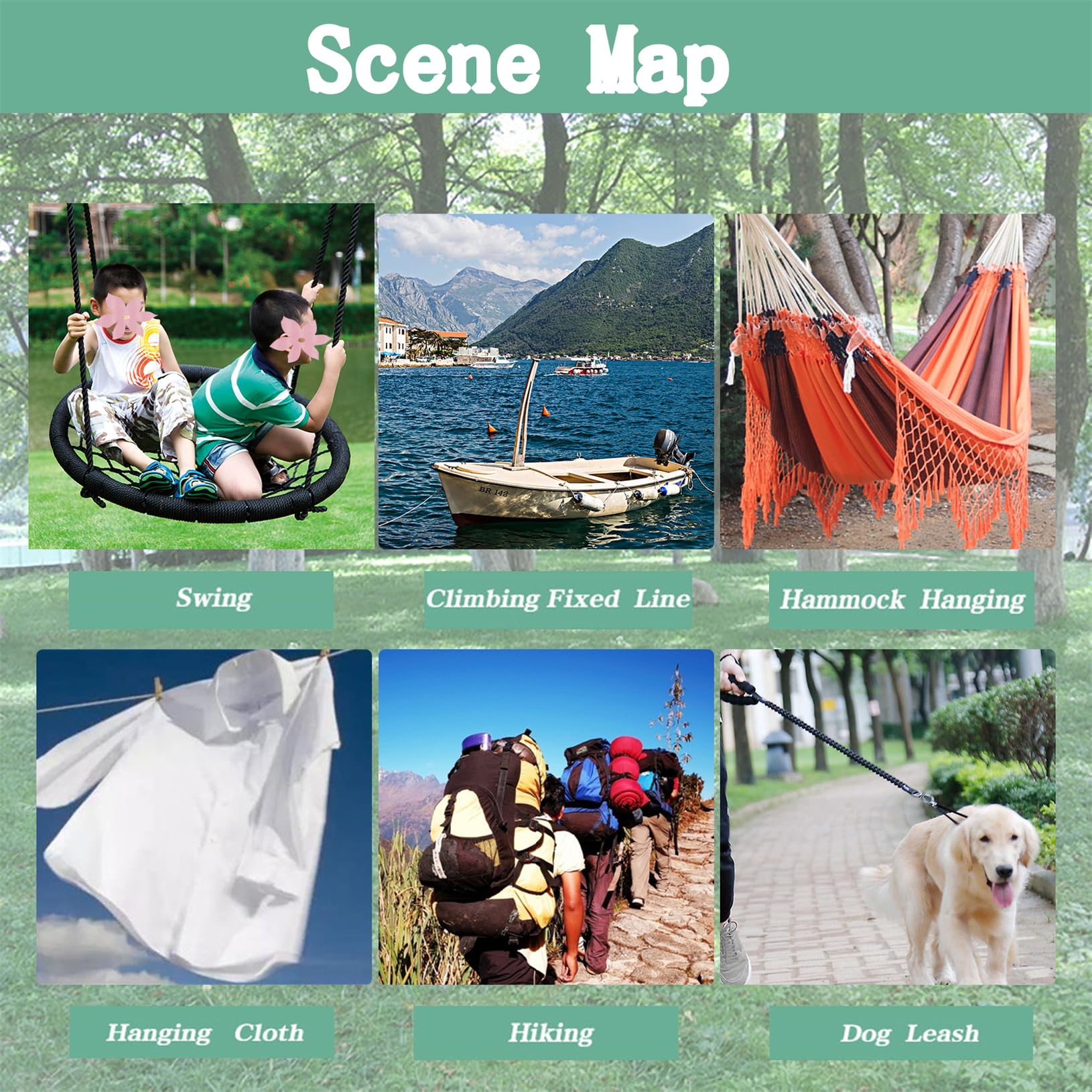 Cuerda de poliéster de doble trenza de 5/8 pulgadas x 150 pies, cuerda de aparejo de arborista, línea de aparejo para atar productos, tendedero, aparejo, columpio (blanco/gris/azul)