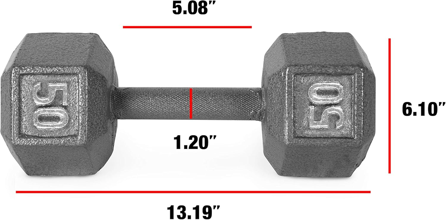 CAP Barbell Solid Hex Single Dumbbell (50-Pound)