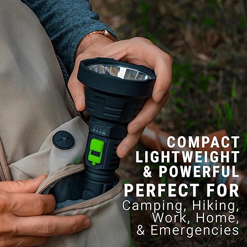 Miniatura 6 de LitezAll Linterna LED recargable suave al tacto, 70 lúmenes, haz híbrido, linterna compacta ultra ligera con cuerpo de resina resistente, agarre de