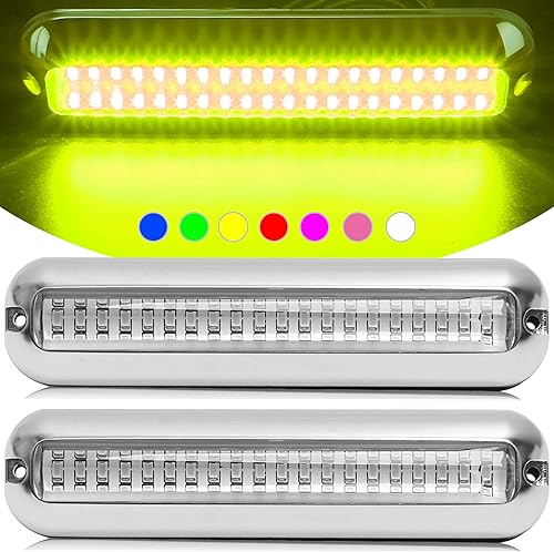Miniatura 10 de HUSUKU SOOP3 PRO - Anillo de acero inoxidable 316 de 6.7 pulgadas, 2000 lúmenes, 60 LED, impermeable, de alta intensidad, luz LED subacuática, lente