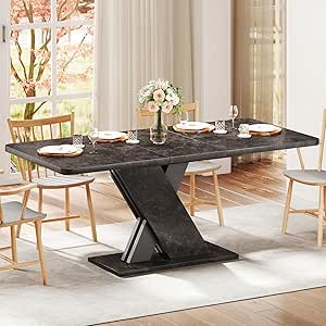 Amazon.com - Zevemomo Expandable Dining Table, 4-8 Farmhouse Kitchen ...