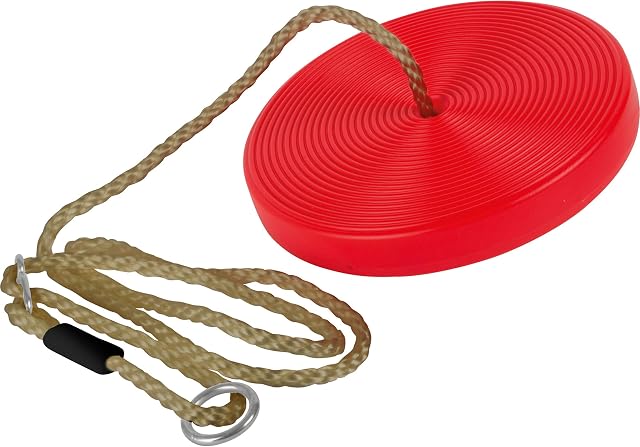 small foot Czerwona huśtawka talerzowa ze stabilnego, odpornego na warunki atmosferyczne tworzywa sztucznego, obciążenie do 70 kg, od 3 lat, 6118, Ø ok. 28 cm