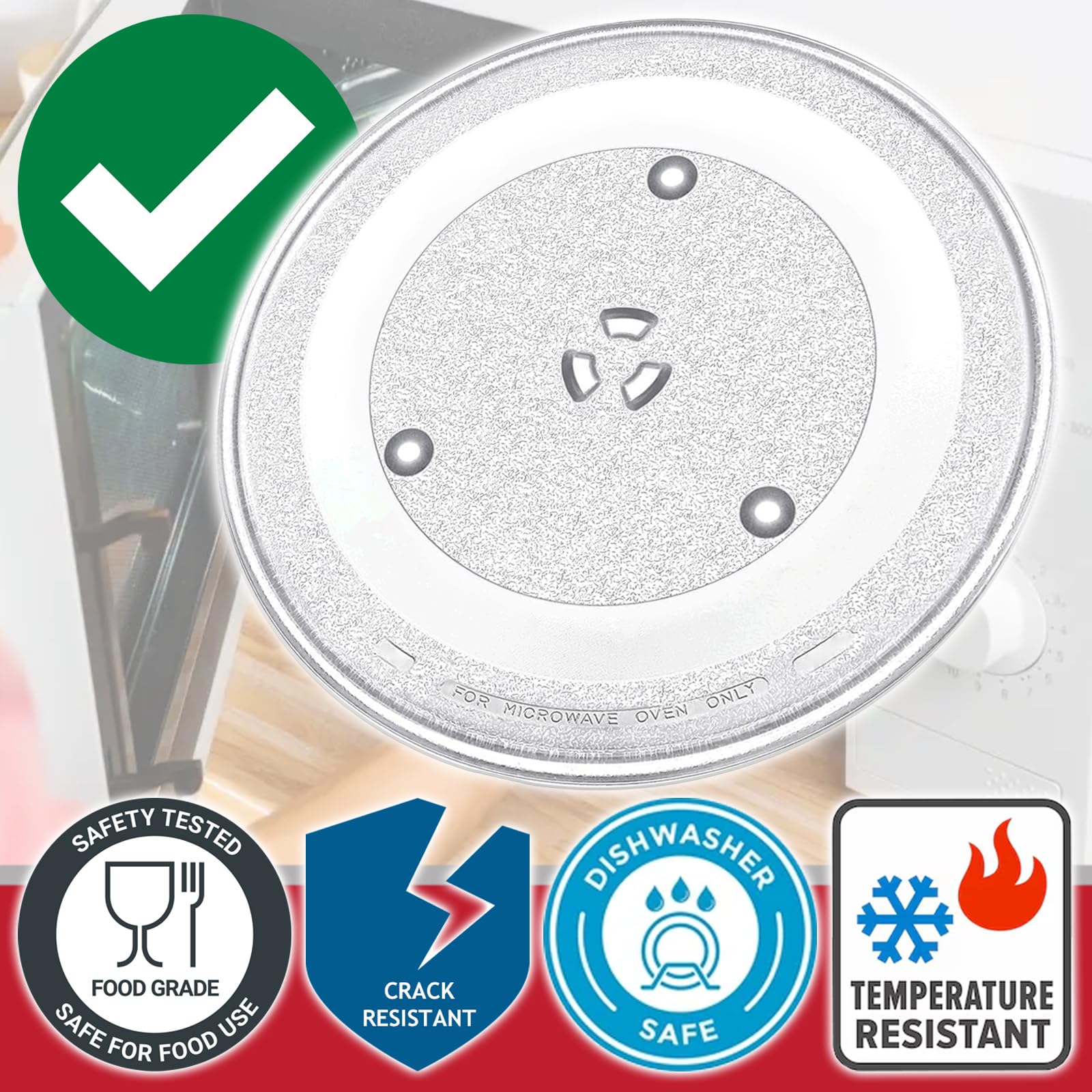Spares2go Piatto Girevole In Vetro Di Ricambio Per Forni A Microonde Siemens (Ø 280mm)