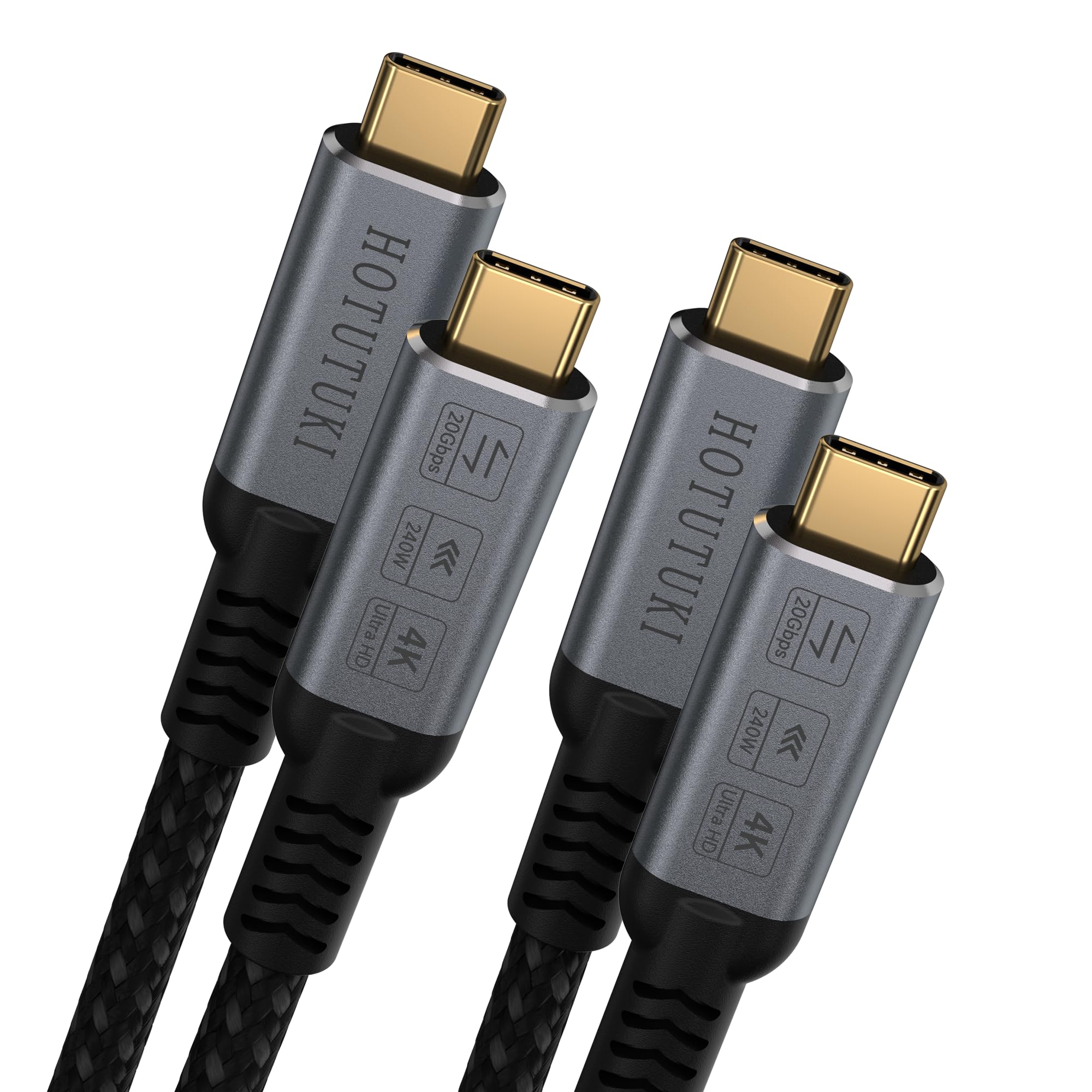 usb-kabel 2m [2Pack] Compatible with Thunderbolt 4/3 kable, USB 3.2 Gen2 Type C, 20Gbps Data Transfer, 240W 20V/5A Fast Charging Cable, 4K Video USB-C Display for Laptop