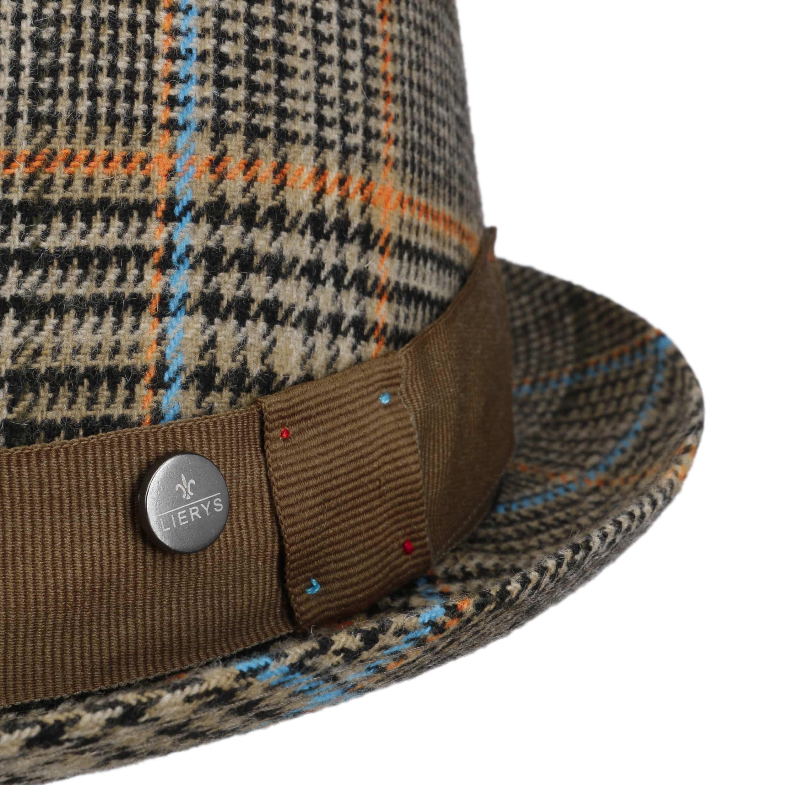 LIERYS Javio Pork-Pie-Hut Karomuster Wollhut Made in Italy Herren