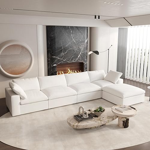 Miniatura 3 de Cloud - Sofá modular modular con relleno de plumón de 160.6 pulgadas, cómodo sofá en forma de L para sala de estar, sofá minimalista ancho profundo
