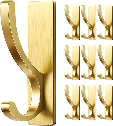 Miniatura 9 de pickpiff Ganchos adhesivos de pared para toallas, gancho adhesivo resistente (13 libras), colgador para puerta, baño, dormitorio, armario, para