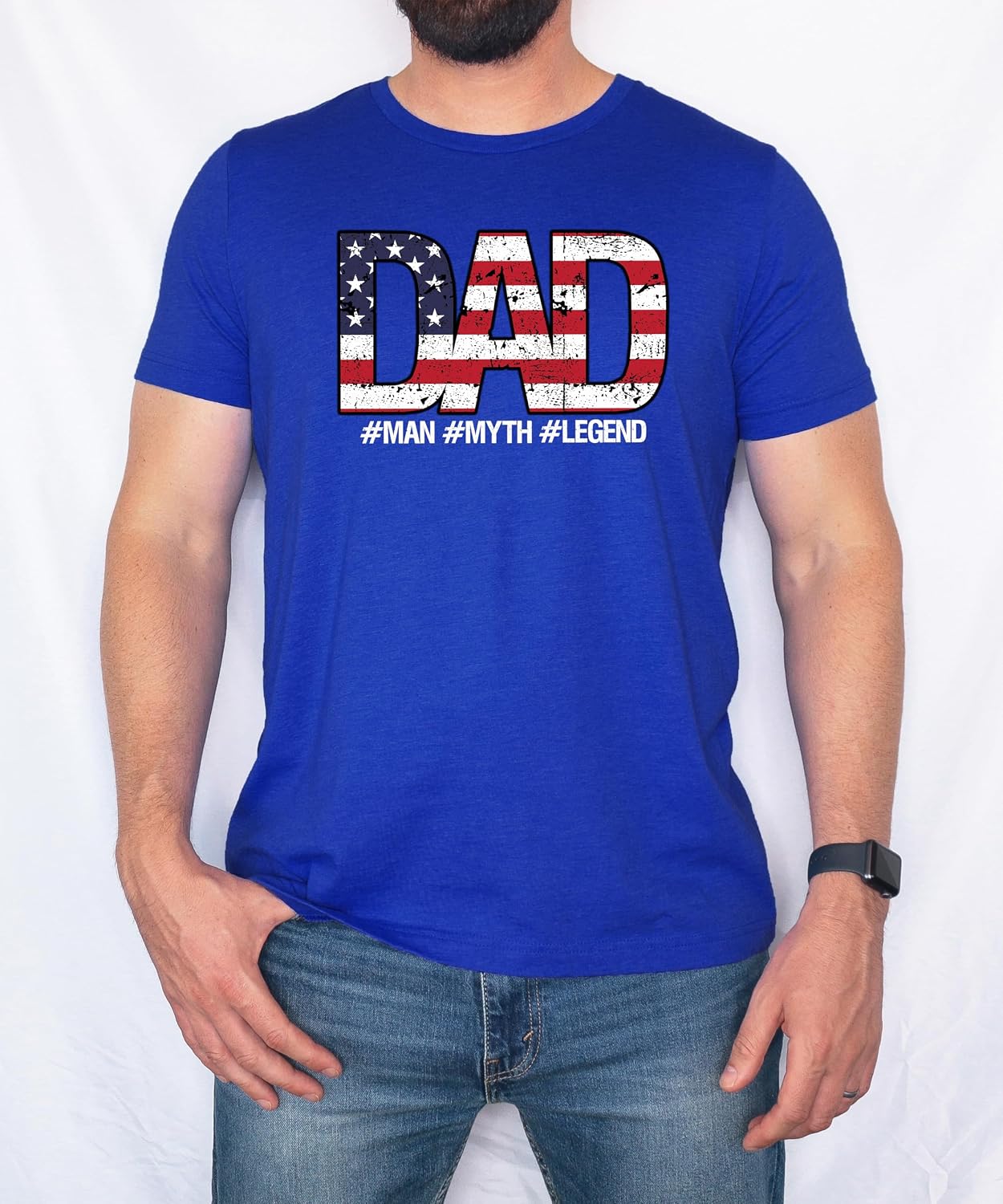 Patriotic Flag Dad Shirt for Men Funny Man Myth Legend T-Shirt for Dad