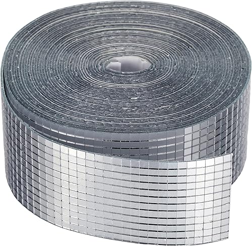 Azulejos de espejo de bola de discoteca mini azulejos cuadrados de vidrio de 0.197 x 0.197 in, autoadhesivos, decoración para manualidades,