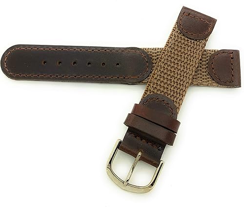 Miniatura 3 de Correa de reloj de cuero de nailon de lona de 0.787 in estilo suizo del ej