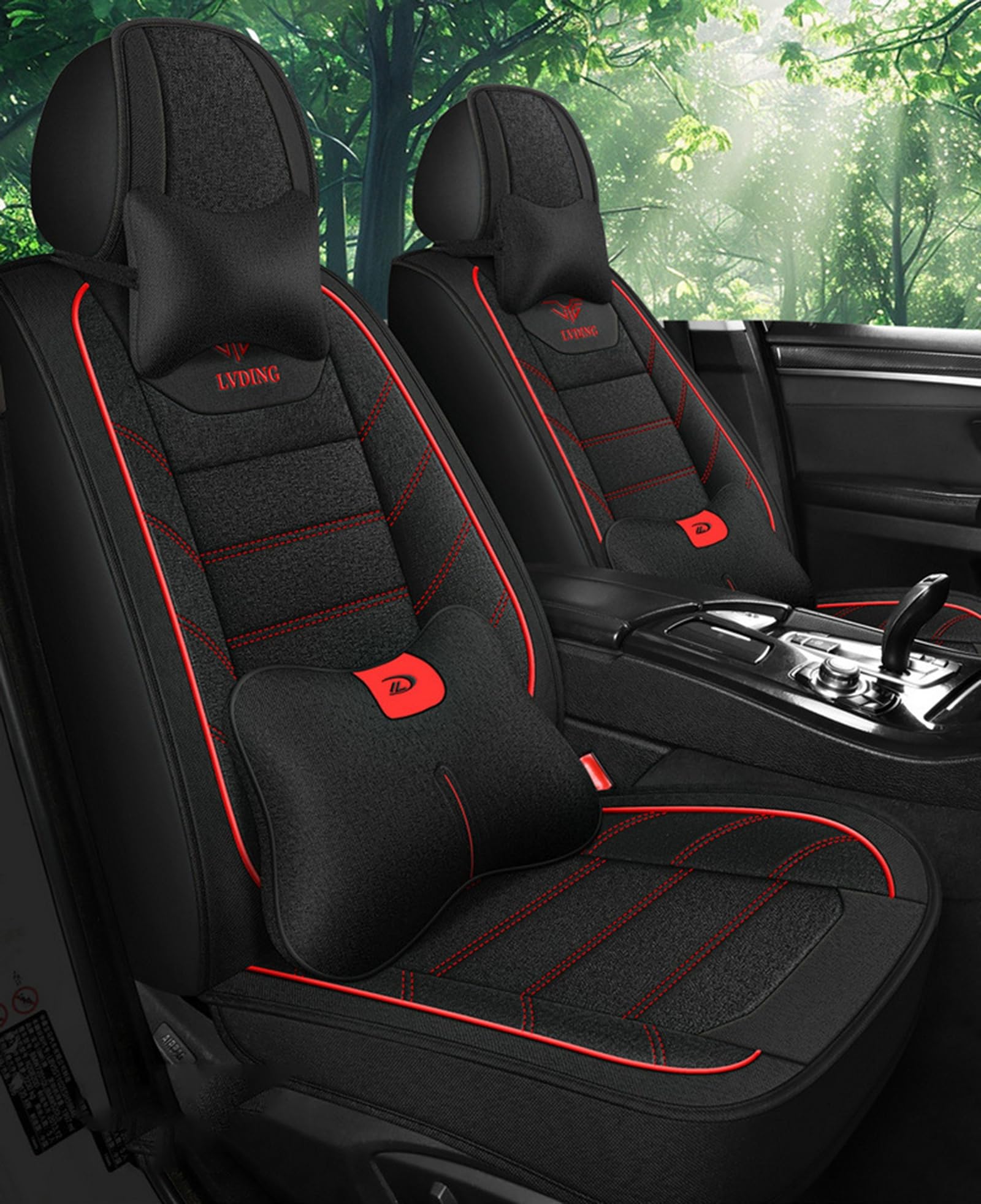 Copertine di sedili per Auto in Lino di Cotone di Lusso universali Set da Donna Set per Donne Uomini,A