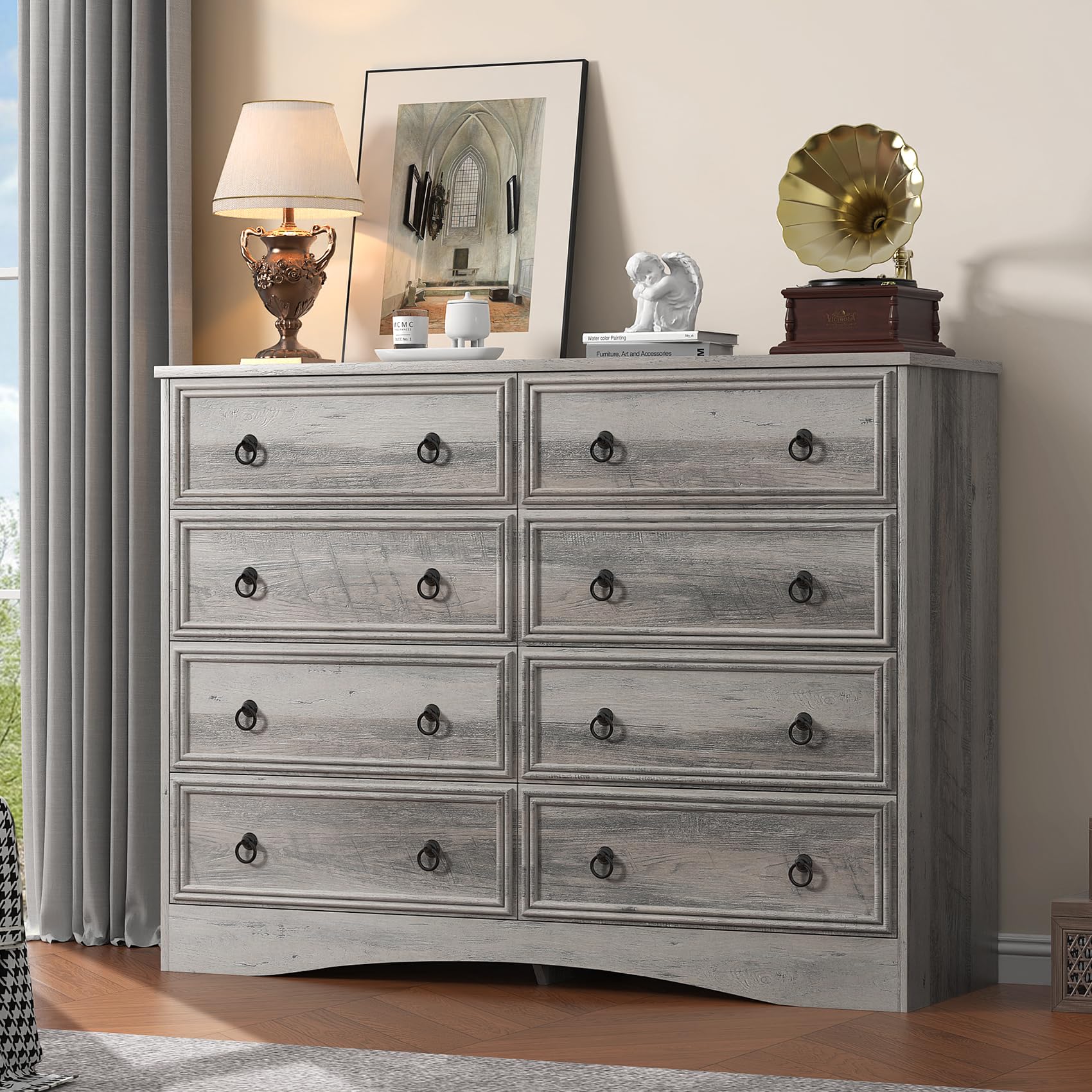 Amazon.com: VVFLU Grey 8 Drawer Dresser for Bedroom, Wood Chest of Drawers, Large Storage for Clothes, Vintage Design, for Living Room, Bedroom, Hallway 47.24W*15.75D* 39.4''H : Home & Kitchen Amazon.com: VVFLU Grey 8 Drawer Dresser for Bedroom, Wood Chest of Drawers, Large Storage for Clothes, Vintage Design, for Living Room, Bedroom, Hallway 47.24W*15.75D* 39.4''H : Home & Kitchen