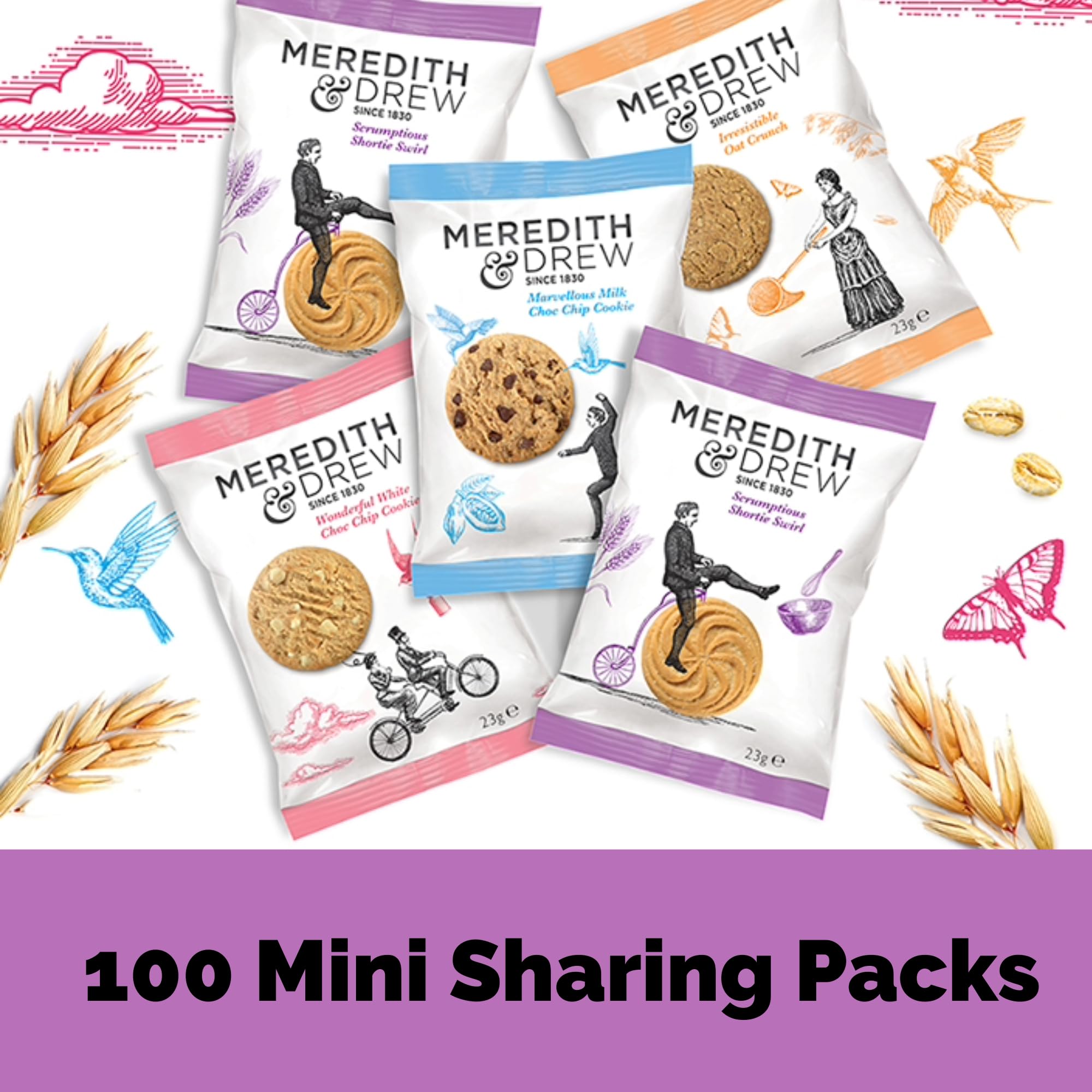 Meredith & Drew Mini Packs Twin Pack Biscuits 23 g Pack of 100 | Assorted Mini Biscuits Individually Wrapped Perfect for Snacks & Sharing product thumbnail 7