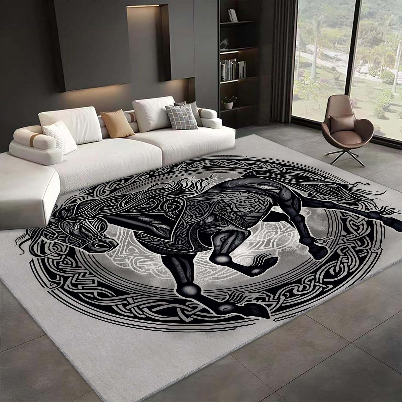 Tapis de salon antidérapant fini les glissades avec ce tapis lavable 3D