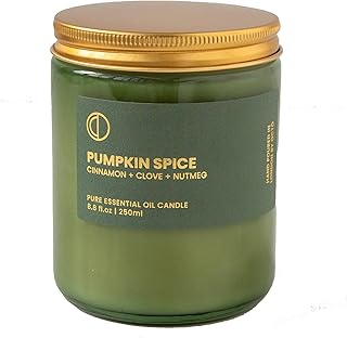 Candle 'Pumpkin Spice ' | Cinnamon + Clove + Nutmeg| Essential Oil Candl...