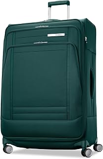 UpLIFT Lightweight Large Checked Softside Luggage with Spinner Wheels - Expandable - Airline-Approved, Polyester Soft Suitcase for Ultra Light Travel - Emerald Green