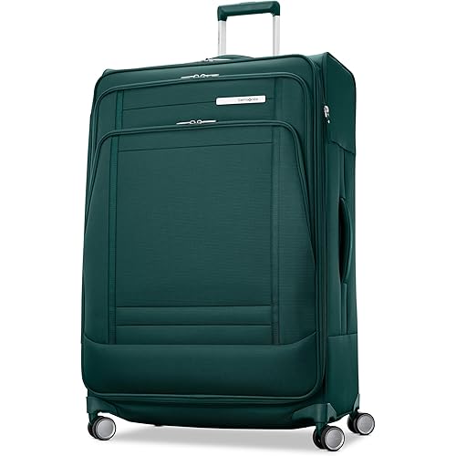 Samsonite UpLIFT Lightweight Large Checked Softside Luggage with Spinner Wheels - Expandable - Airline-Approved, Polyester Soft Suitcase for Ultra Light Travel - Emerald Green