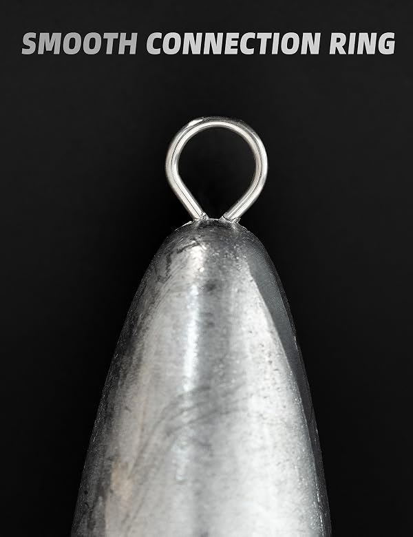 BLUEWING Torpedo Sinker Through Wire Fishing Weight Saltwater Bullet Lead Double Ringed, 6 oz, 3 Pack by BLUEWING - Image 4
