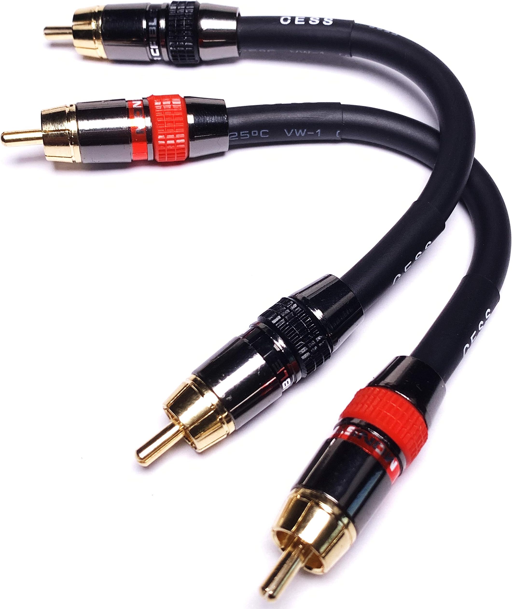 CESS-163-4i Low Noise 12 Gauge Premium RCA Audio Line Patch Cable (4")