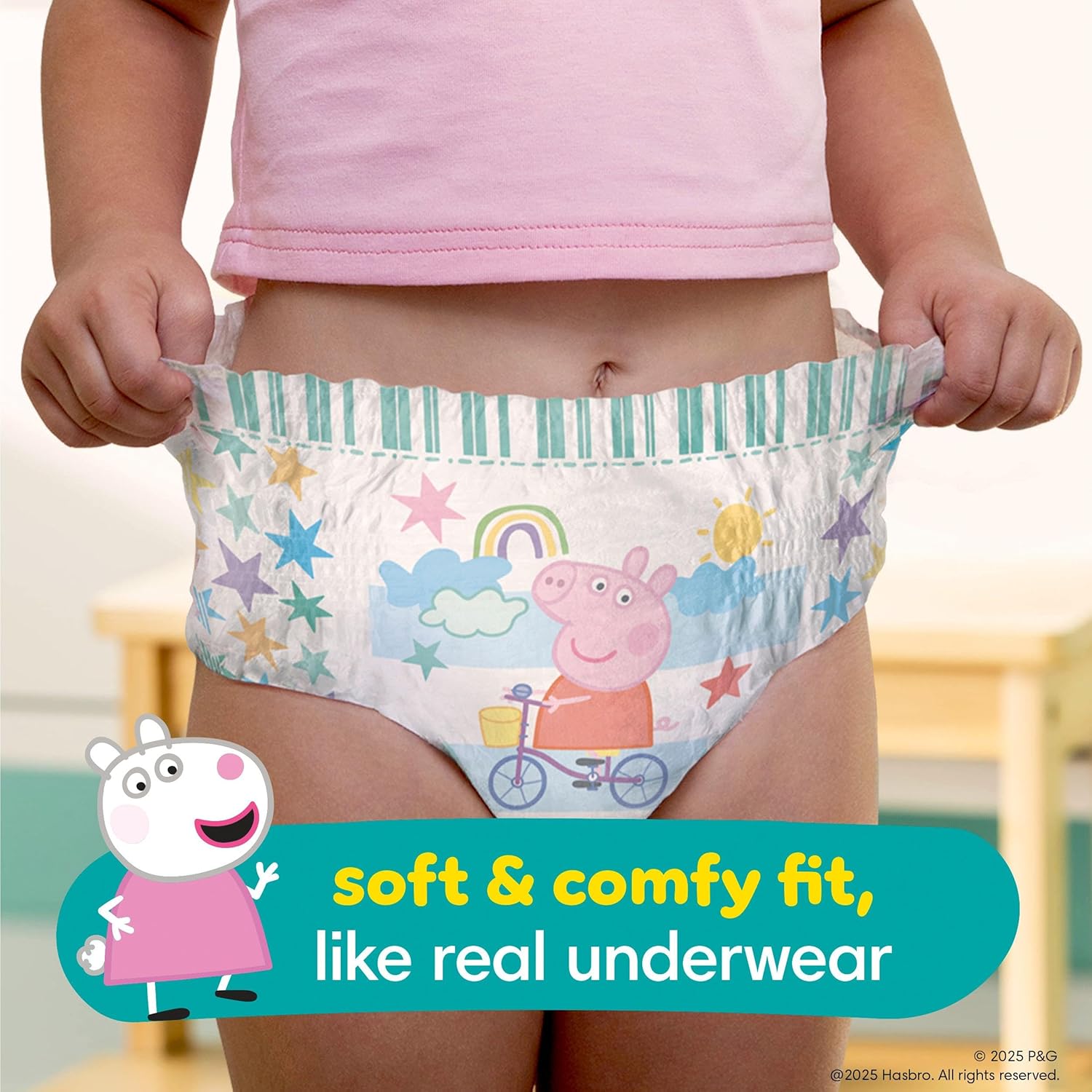 Pampers Training Pants - Easy Ups Girls & Boys - Size 5T-6T, 15 Count, Peppa Pig Potty Underwear (Packaging May Vary) - Image 2