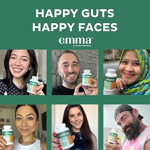 Miniatura 9 de Emma Suplemento aprobado por médicos de salud intestinal, 60 cápsulas, alivio de gases y hinchazón, repara el intestino permeable con magnesio,