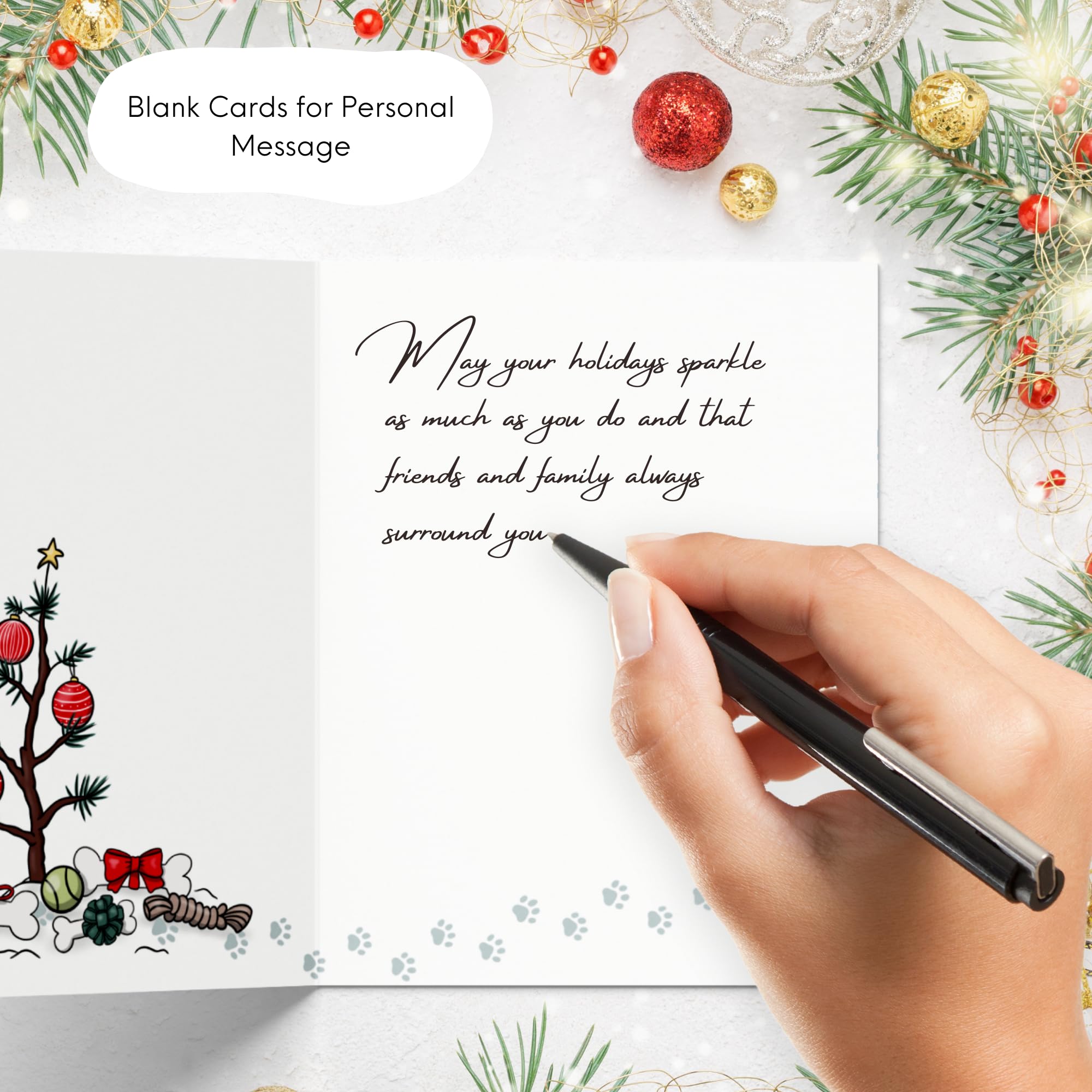 Funny Dog Christmas Card Pack, 10 Punny Festive Greeting Cards, Holiday Multipack, Cute & Blank Inside - Image 4